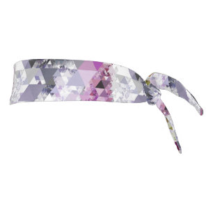 Triangles seamless pattern - green grey violet tie headband