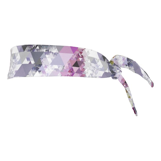 Triangles seamless pattern - green grey violet tie headband (Rotate 90)