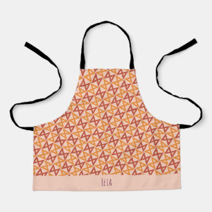 Triangles Yellow Violet Minimal Pattern Apron