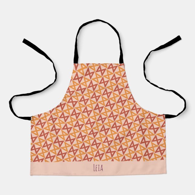 Triangles Yellow Violet Minimal Pattern Apron (Front)