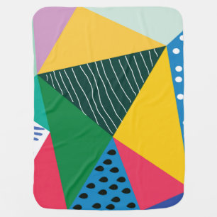 Triangular Abstract: Geometric Vintage Decor. Baby Blanket