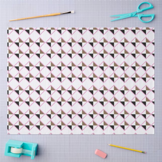 Triangular and diamond shapes design on tissue paper (Craft)