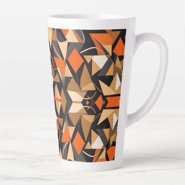 Triangular Contemporary Design  Latte Mug (Right)