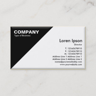 Triangular Corner - 3d Effect - Black and White Business Card