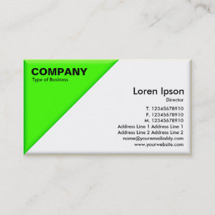 Triangular Corner - 3d Effect - Green and White Business Card