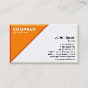 Triangular Corner - 3d Effect - Orange and White Business Card