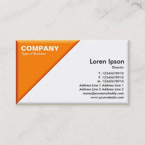Triangular Corner _ 3d Effect _ Orange and White Business Card