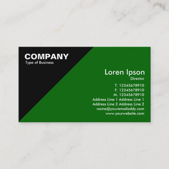 Triangular Corner - Green (006600) Business Card (Front)