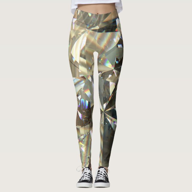 Triangular diamond shapes: layered texture. leggings (Front)