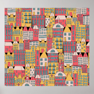 Triangular Geometric: Colorful Abstract Background Poster