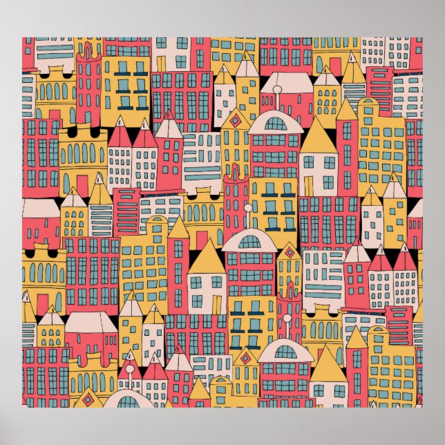 Triangular Geometric: Colorful Abstract Background Poster (Front)