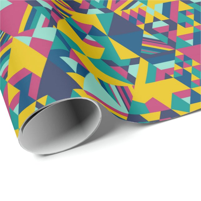 Triangular mosaic in blue wrapping paper (Roll Corner)