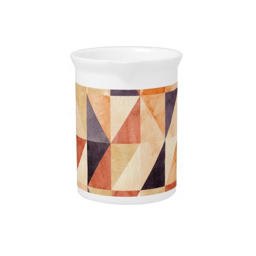 Triangular Mosaic Watercolor Earthy Pattern Beverage Pitcher