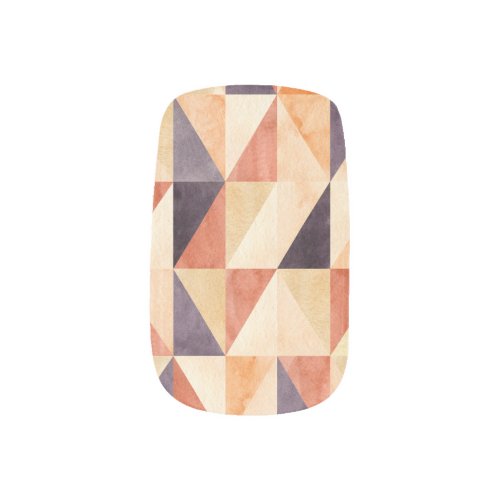 Triangular Mosaic Watercolor Earthy Pattern Minx Nail Art