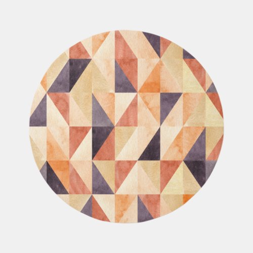Triangular Mosaic Watercolor Earthy Pattern Rug