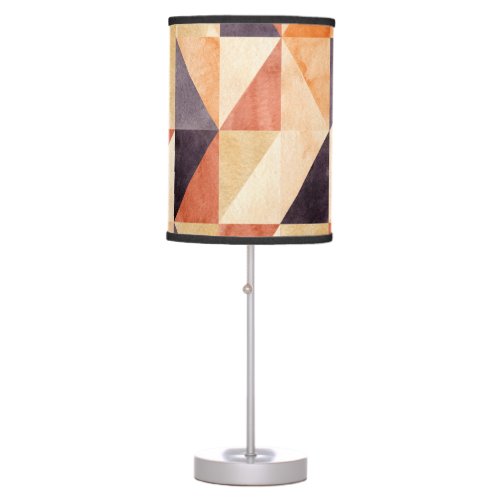 Triangular Mosaic Watercolor Earthy Pattern Table Lamp