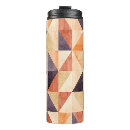 Triangular Mosaic Watercolor Earthy Pattern Thermal Tumbler