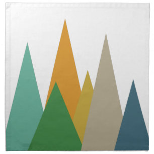 Triangular Mountains Midcentury Cloth Napkin