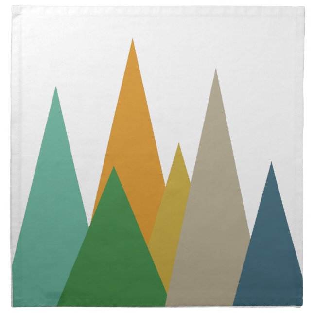 Triangular Mountains Midcentury Cloth Napkin (Front)