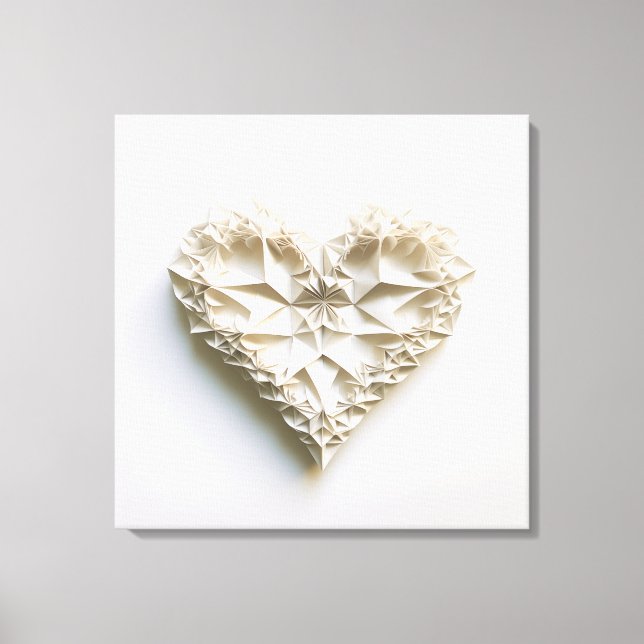 Triangular origami heart canvas print (Front)