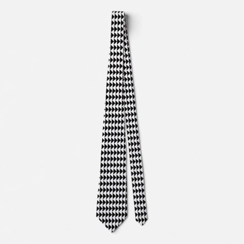 Triangular Pattern _ White on Black Neck Tie