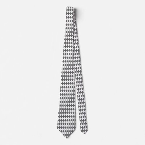 Triangular Pattern _ White on Gray Neck Tie