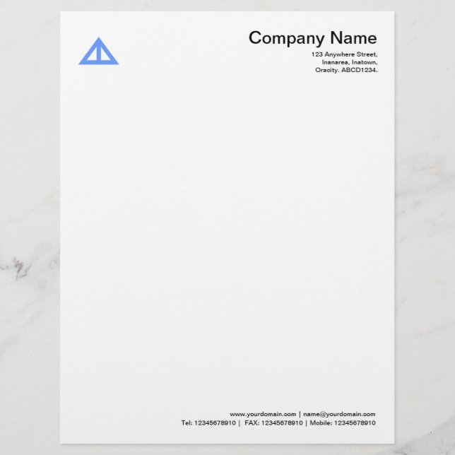 Triangular Shape 02 - Baby Blue Letterhead (Front)