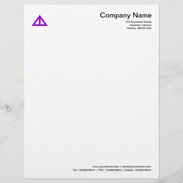 Triangular Shape 02 - Purple Letterhead (Front)