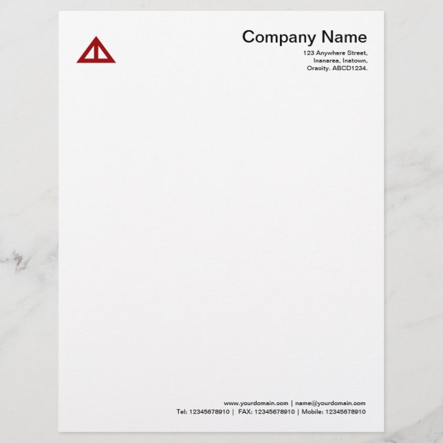 Triangular Shape 02 - Ruby Red Letterhead (Front)