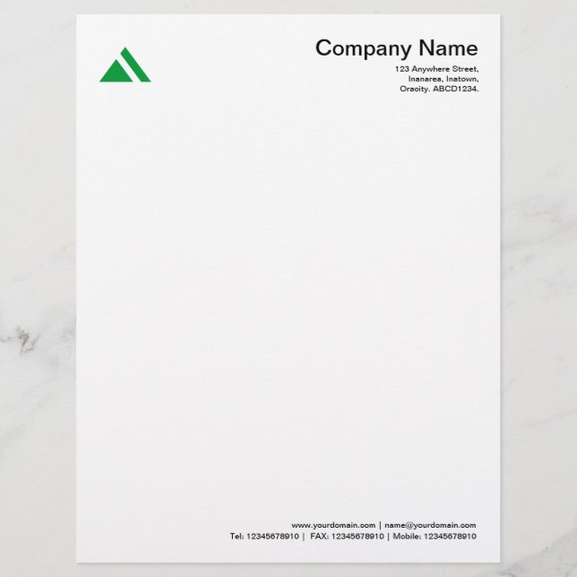 Triangular Shape 03 - Grass Green Letterhead (Front)