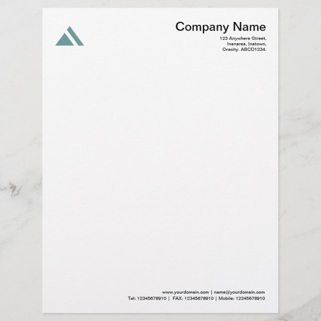 Triangular Shape 03 - Ocean Green Letterhead (Front)