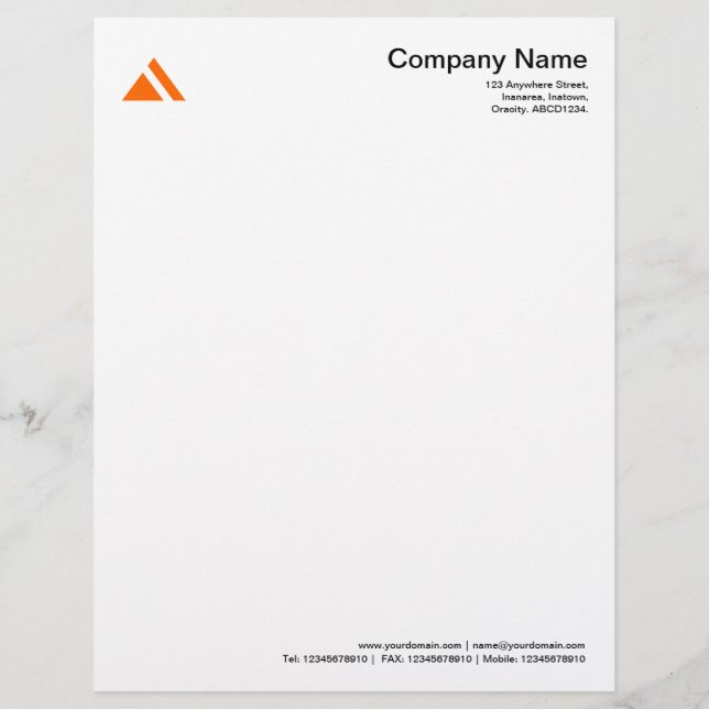 Triangular Shape 03 - Orange Letterhead (Front)