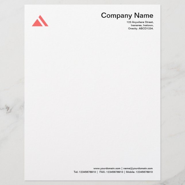 Triangular Shape 03 - Tropical Pink Letterhead (Front)