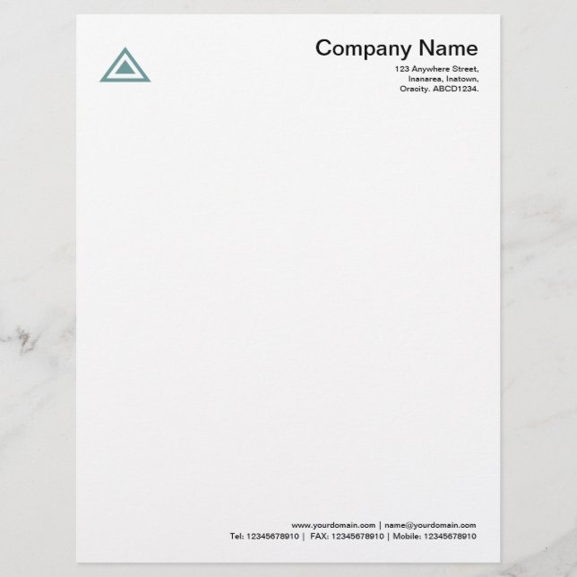 Triangular Shape - Ocean Green Letterhead (Front)