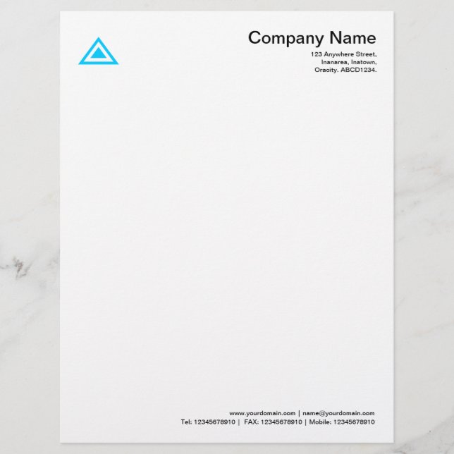 Triangular Shape - Sky Blue Letterhead (Front)