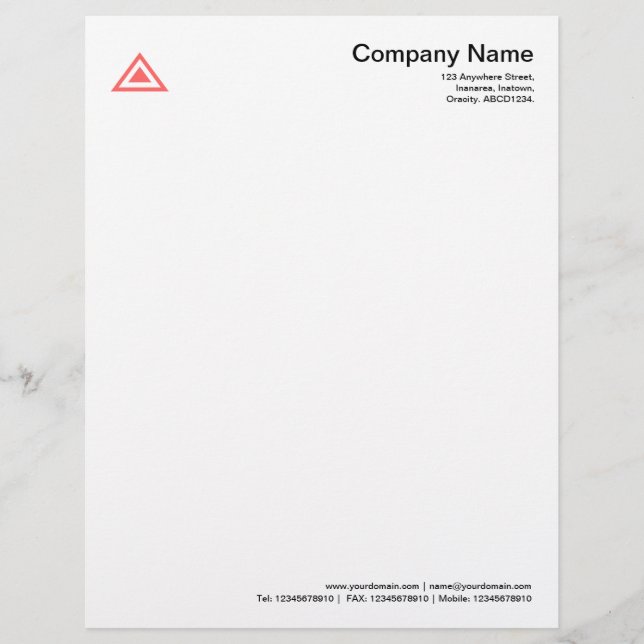 Triangular Shape - Tropical Pink Letterhead (Front)