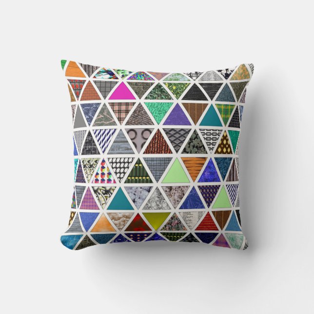 Triangular Textures 02 Throw Pillow (Front)