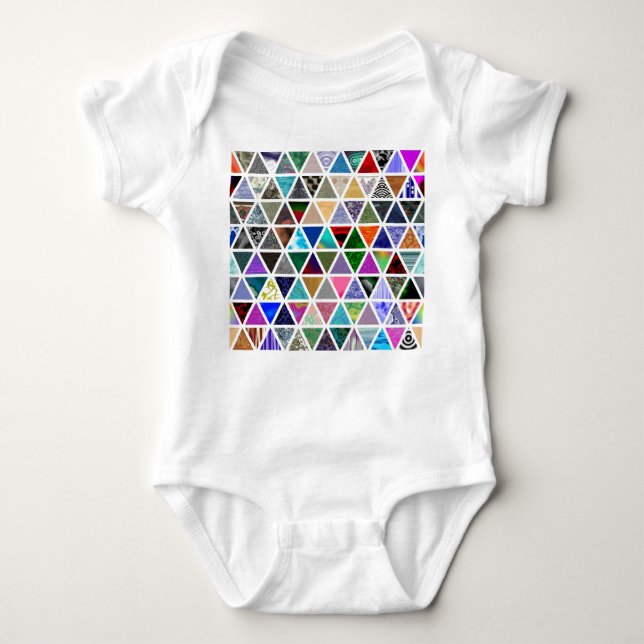 Triangular Textures Baby Bodysuit (Front)