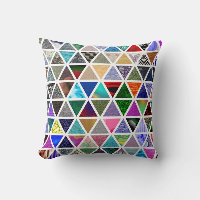 Triangular Textures Throw Pillow (Front)
