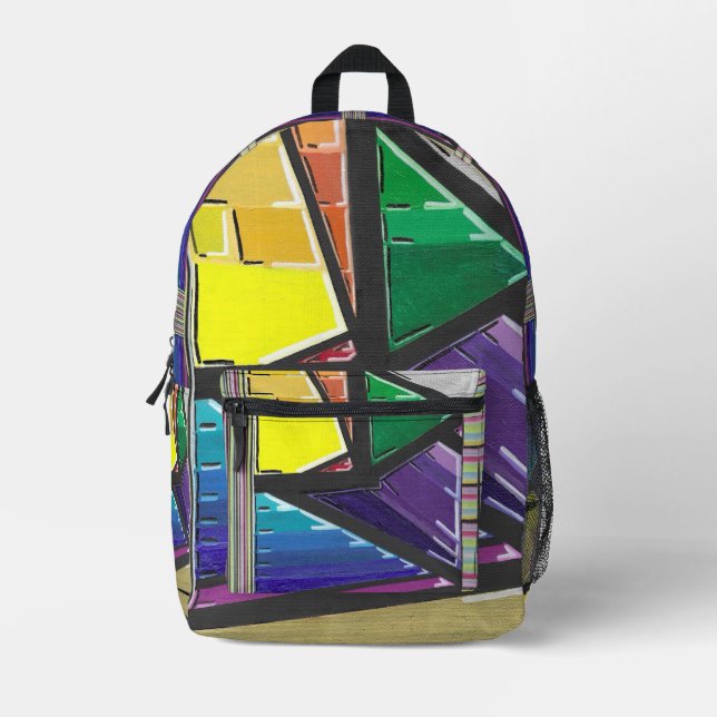 Triangulated Colors Printed Backpack (Front)