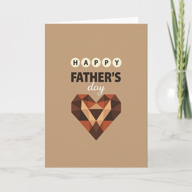 Triangulated Heart Fathers Day Card (Front)