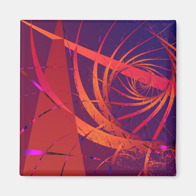 Triangulation Cool Abstract Fine Art Fractal Magnet (Front)