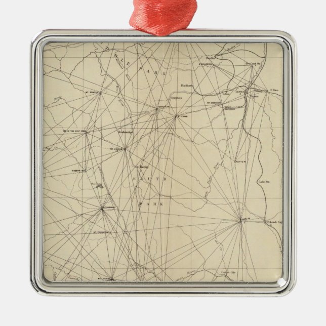 Triangulation Map of Colorado Metal Ornament (Front)
