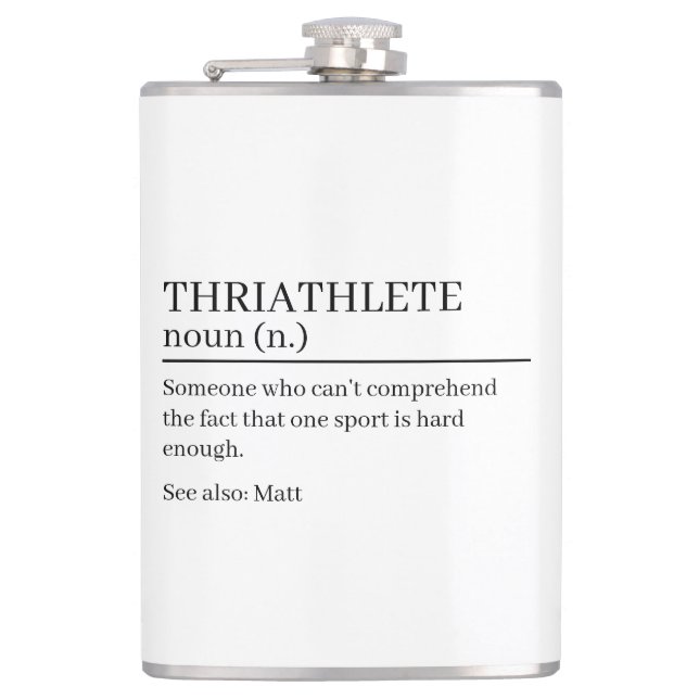 Triathlete definition gift, name definition  flask (Front)