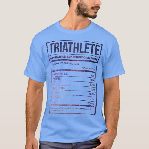 Triathlete Funny Triathlon Nutrition Label T_Shirt
