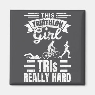 Triathlete Girls Funny Triathlon  Magnet