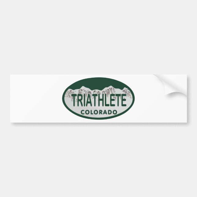 Triathlete license oval bumper sticker (Front)