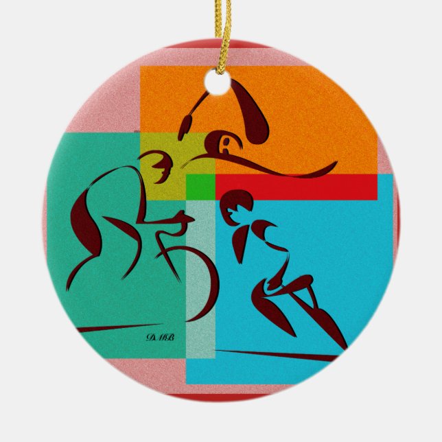 Triathlete New Colors Ornament (Front)