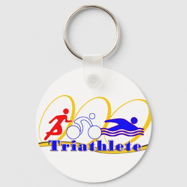 Triathlete SWIM RUN BIKE Keychain (Front)
