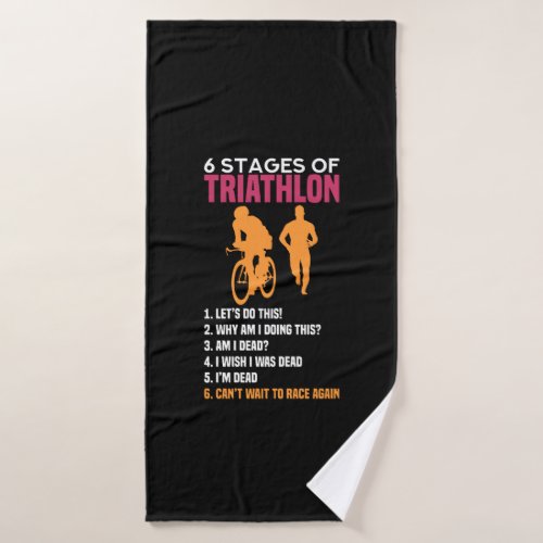 Triathlon _ 6 Stages Of Triathlon Bath Towel